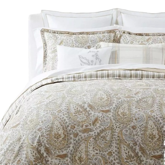 Ralph Lauren Home Naomi Paisley 3-Pc. Duvet Cover Set Queen/Full Clay Ta…